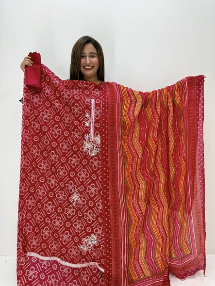 Stitched 3 Pcs-Red